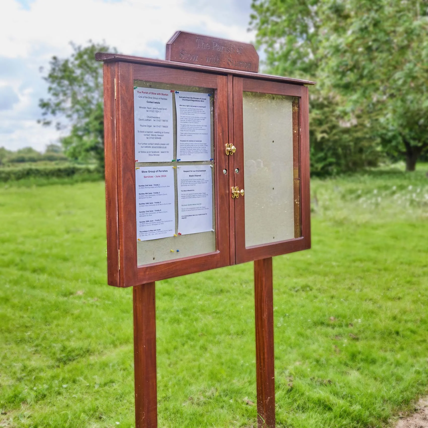 Pelican Trust village notice board